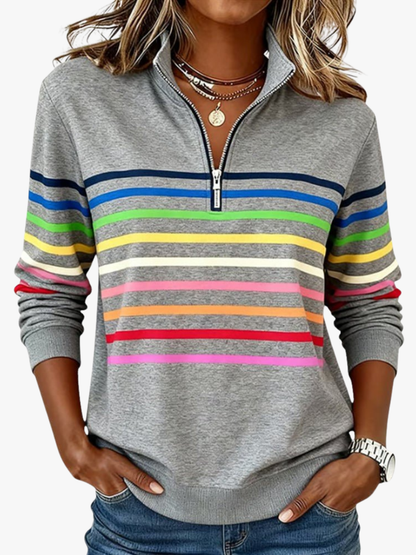 Millen | Cozy Striped Quarter Zip Sweater
