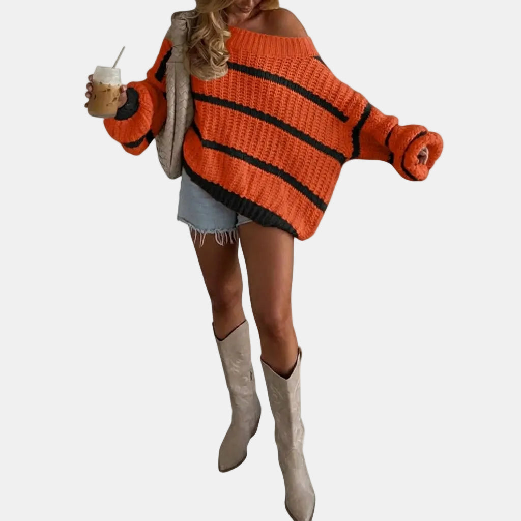 Elina | Off-Shoulder Striped Knit