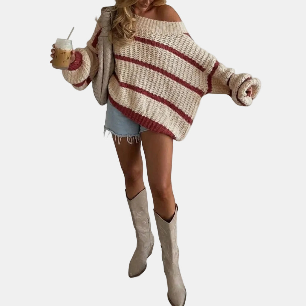 Elina | Off-Shoulder Striped Knit