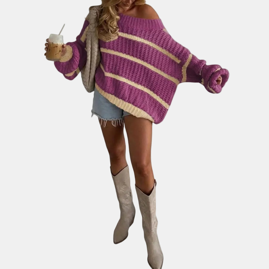 Elina | Off-Shoulder Striped Knit