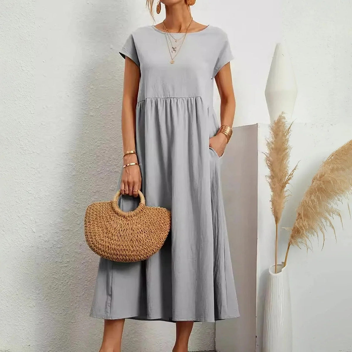 Odalie | Relaxed Empire Waist Midi Dress