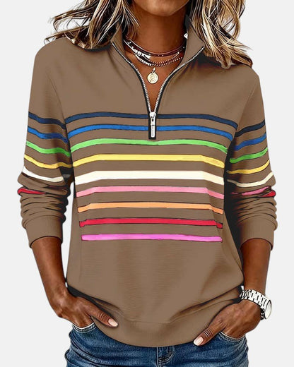 Millen | Cozy Striped Quarter Zip Sweater