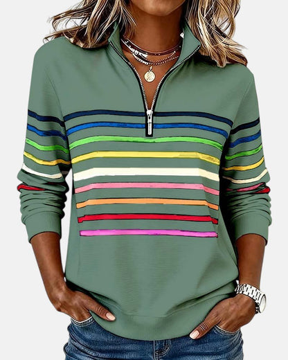 Millen | Cozy Striped Quarter Zip Sweater
